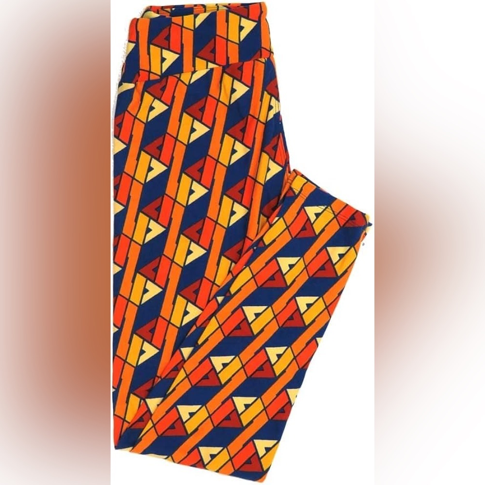 LuLaRoe Stripe Triangles Leggings with Yoga Waistband-One‎ Size
